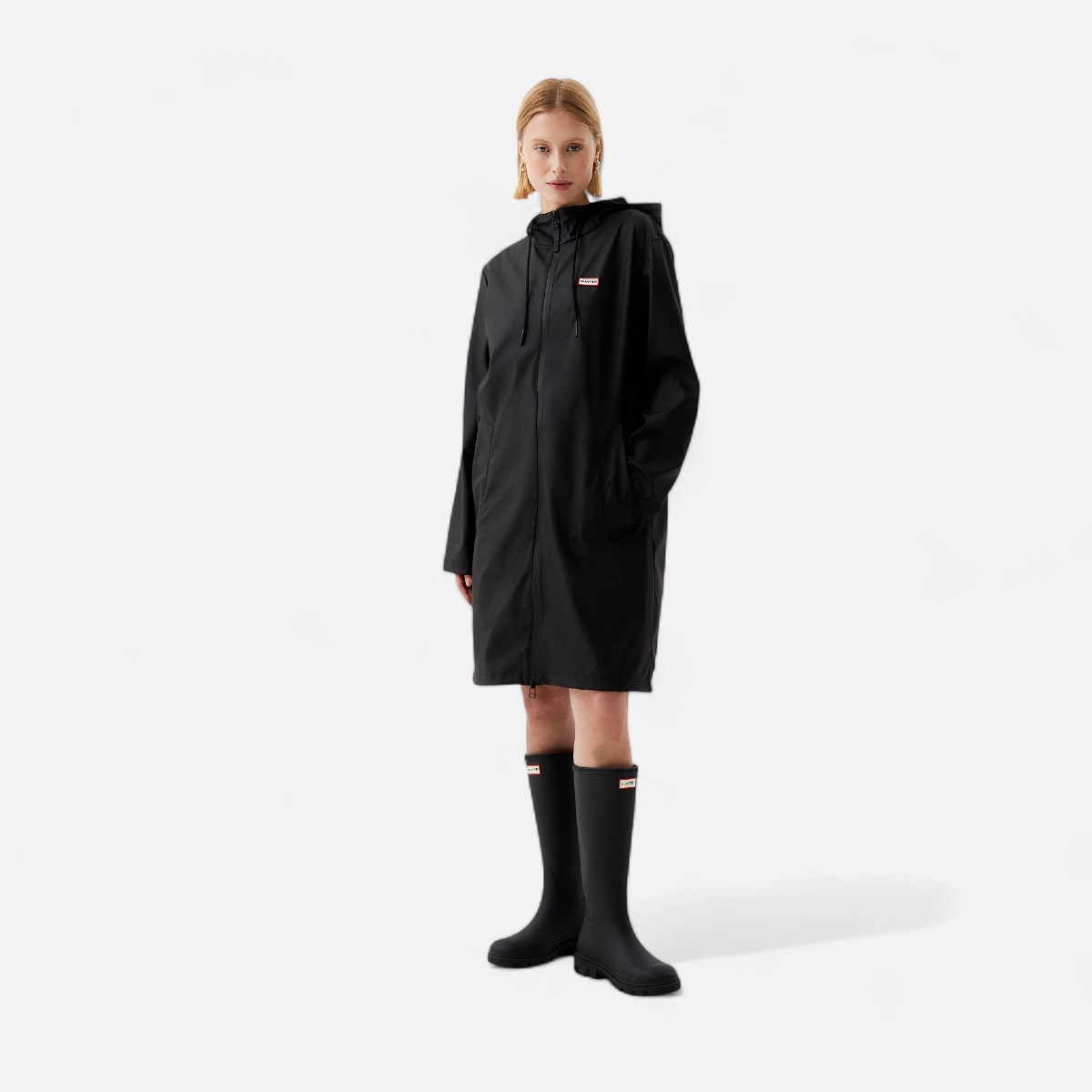 Downpour Andrea Uzun Unisex Siyah Yağmurluk - 5