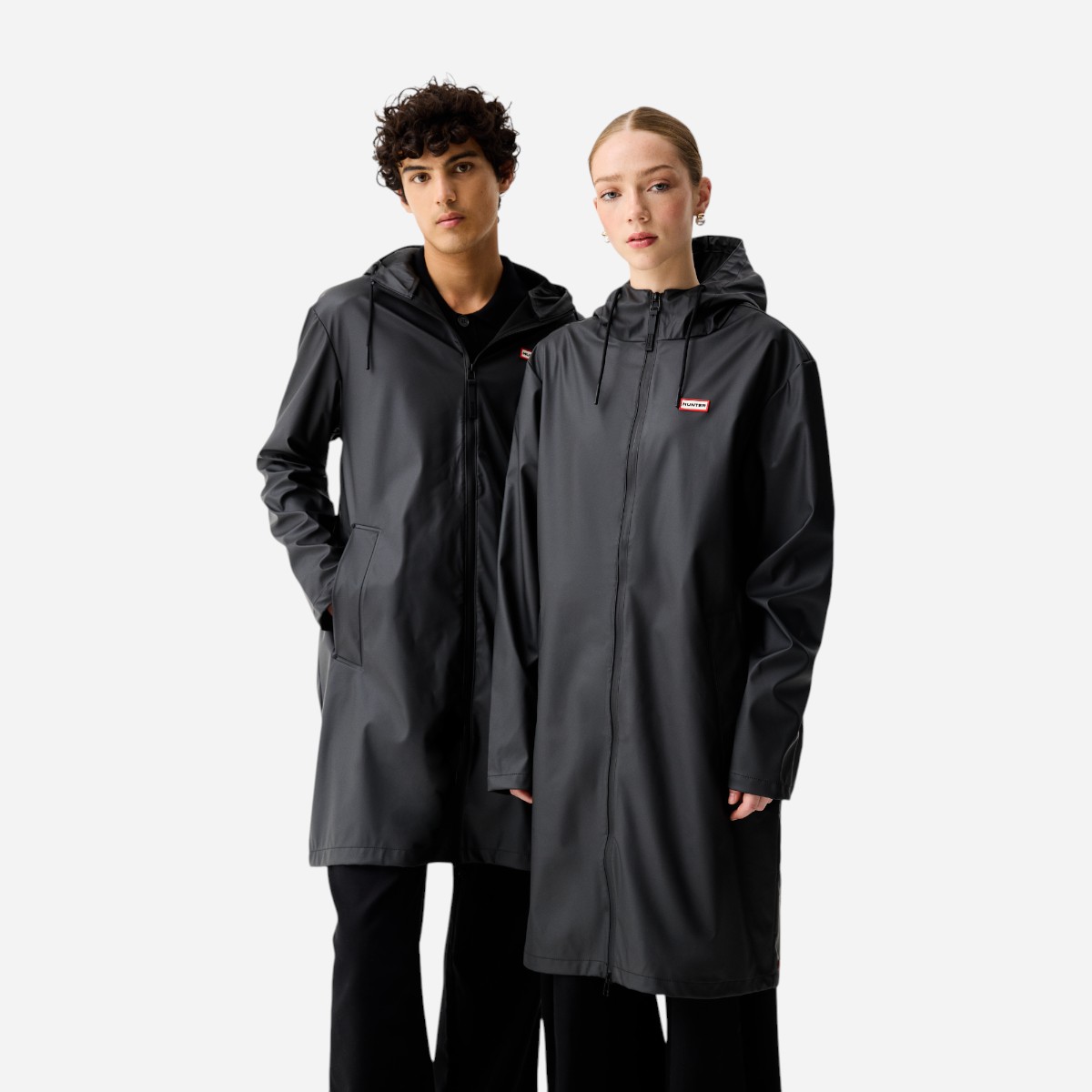 Downpour Andrea Uzun Unisex Siyah Yağmurluk - 1