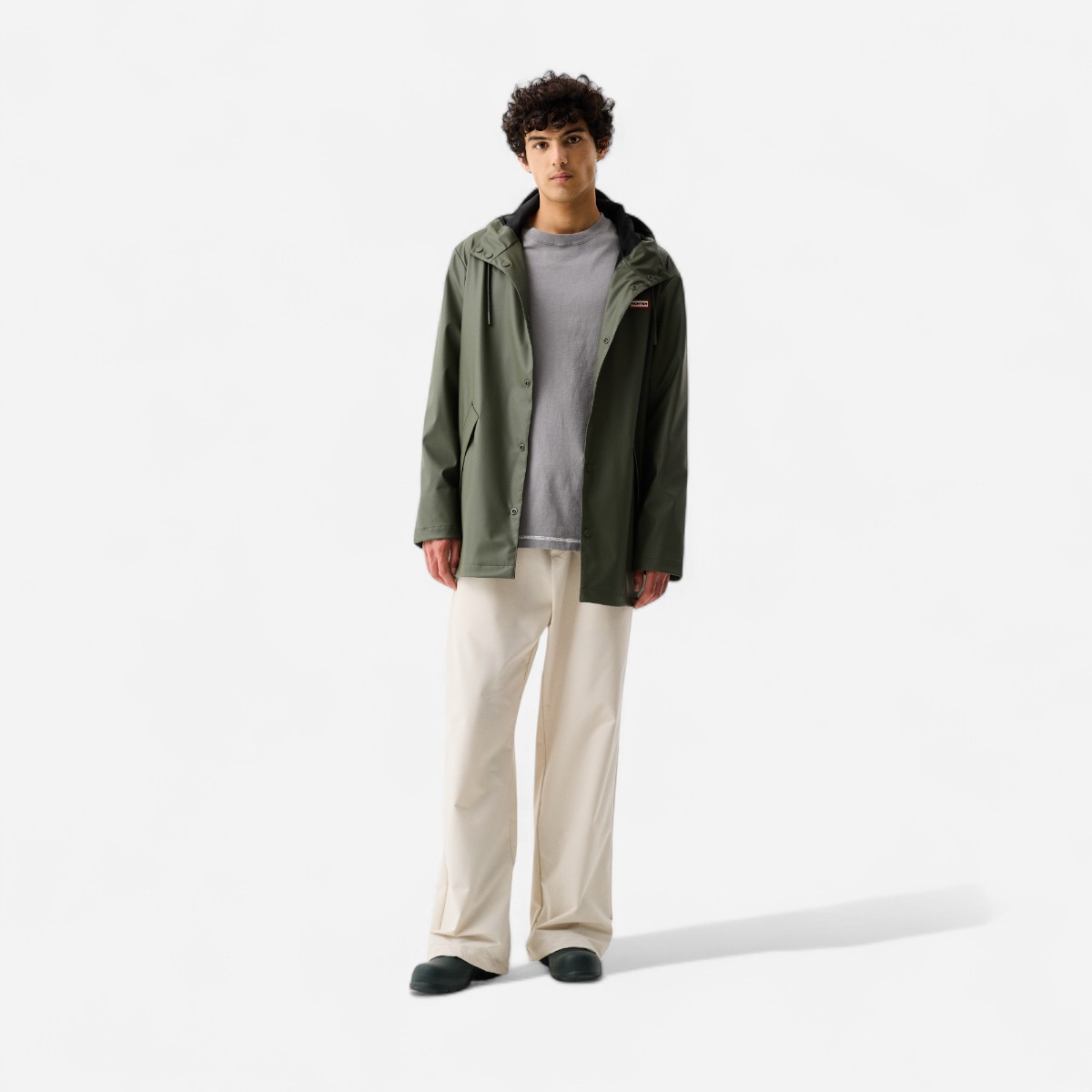 Resim Downpour Jo Kısa Unisex Koyu Haki Yağmurluk