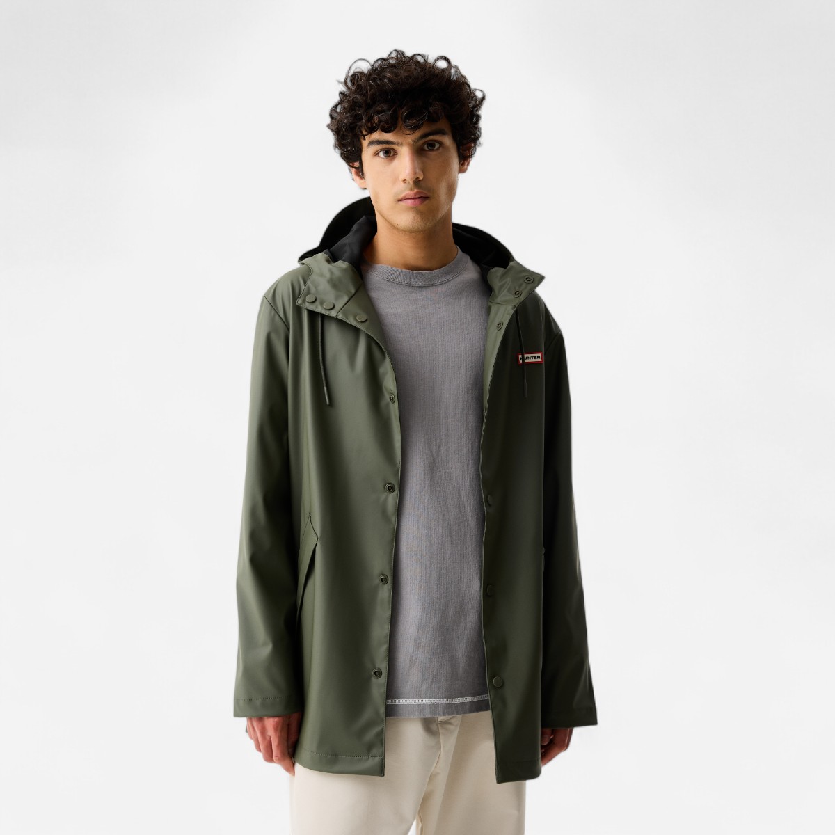 Resim Downpour Jo Kısa Unisex Koyu Haki Yağmurluk