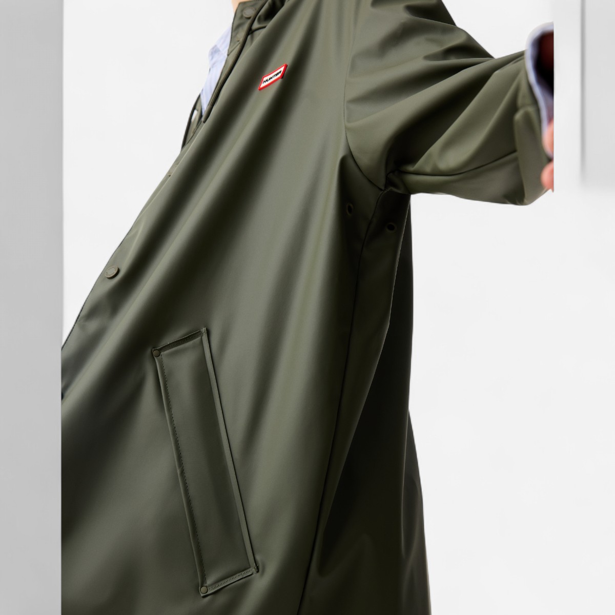 Resim Downpour Jo Kısa Unisex Koyu Haki Yağmurluk