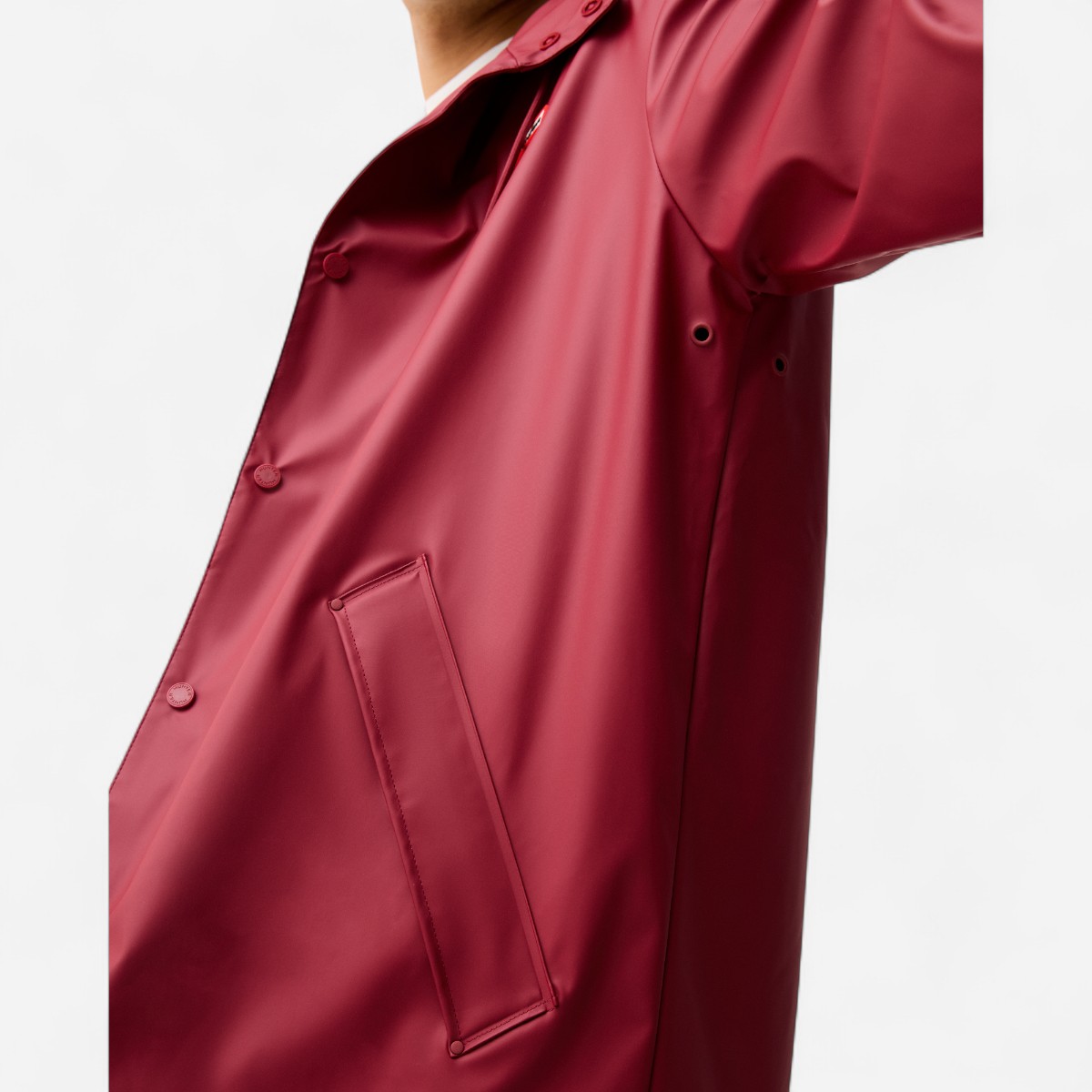 Resim Downpour Jo Uzun Unisex Bordo Yağmurluk