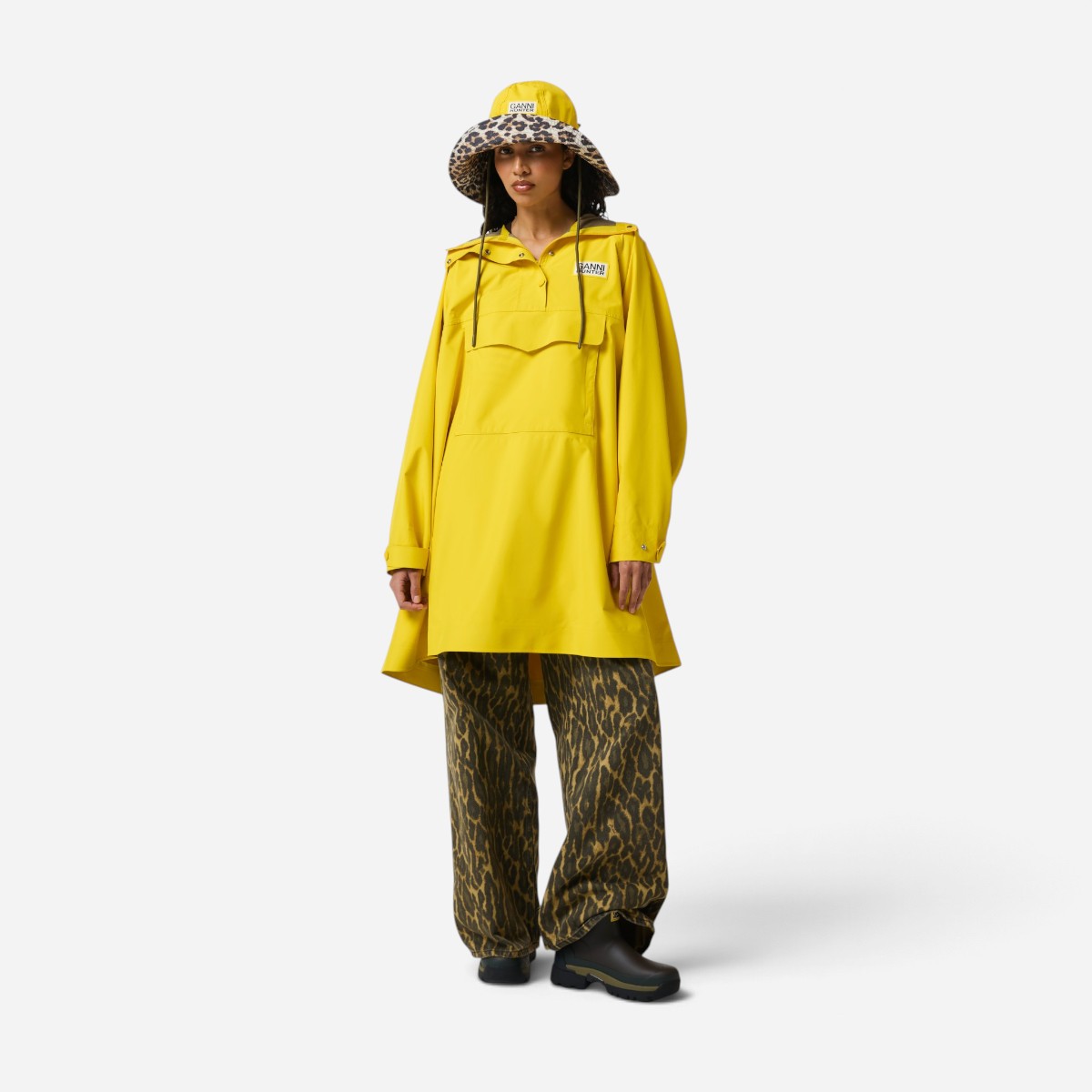 Resim Ganni X Hunter Su Geçirmez Unisex Sarı Panço