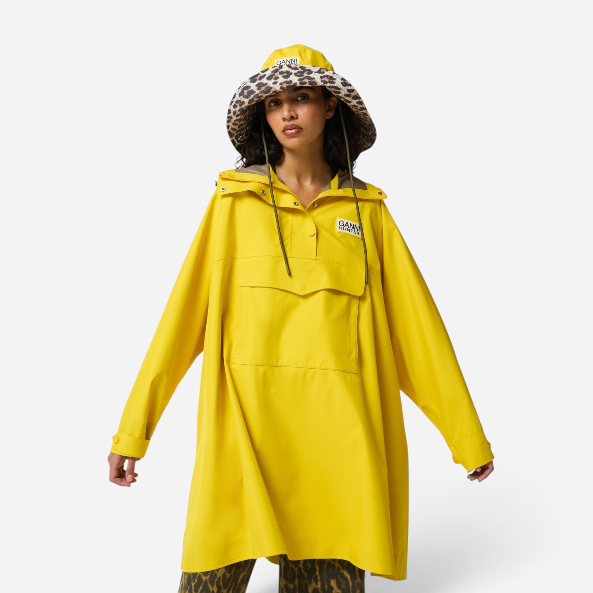 Resim Ganni X Hunter Su Geçirmez Unisex Sarı Panço