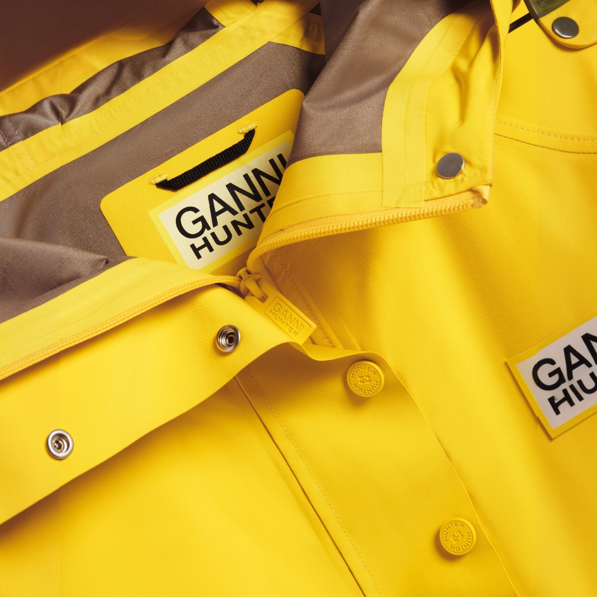 Resim Ganni X Hunter Su Geçirmez Unisex Sarı Panço