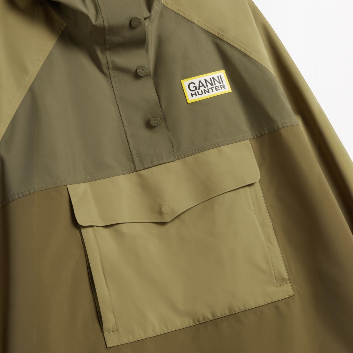Resim Ganni X Hunter Su Geçirmez Unisex Yeşil Panço