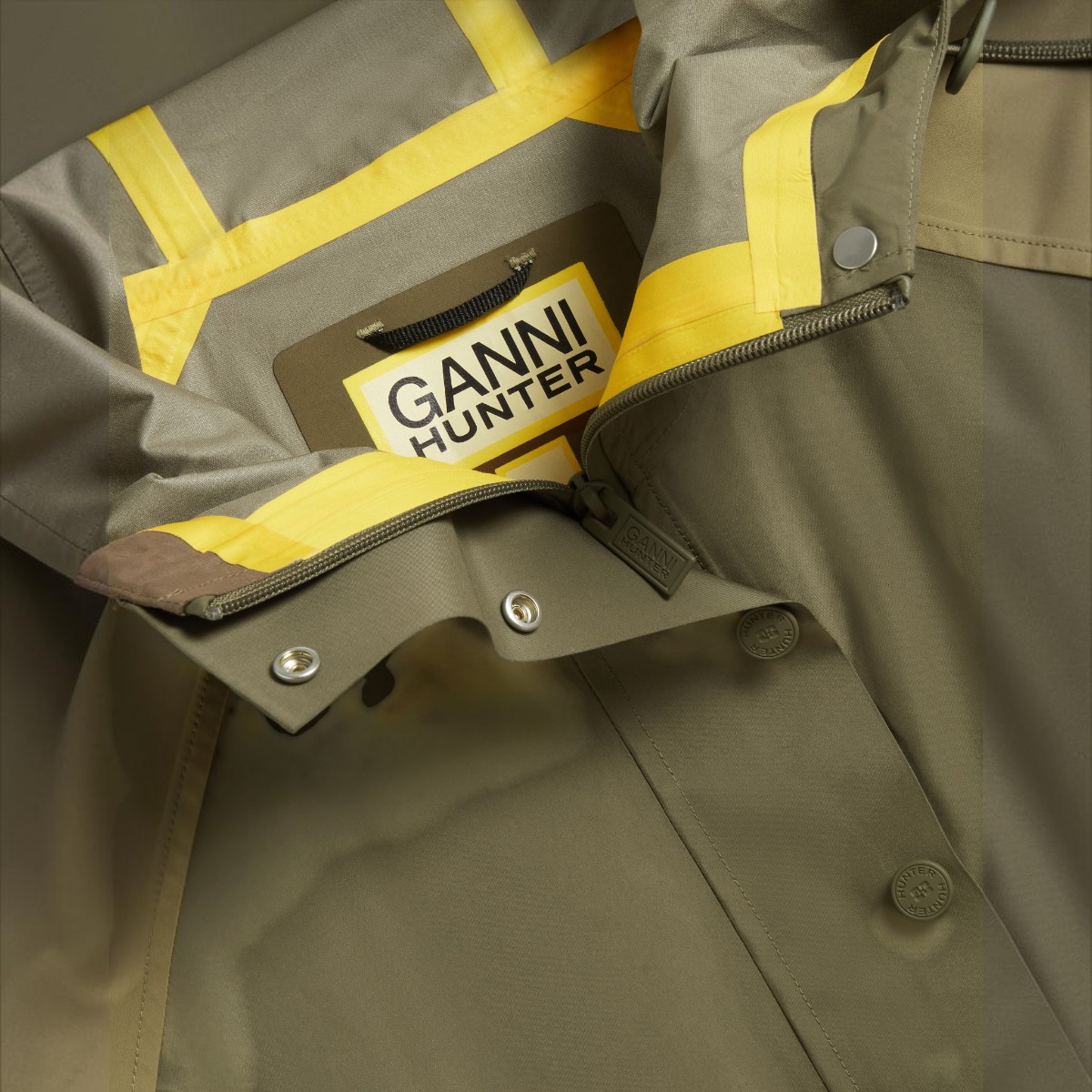 Resim Ganni X Hunter Su Geçirmez Unisex Yeşil Panço