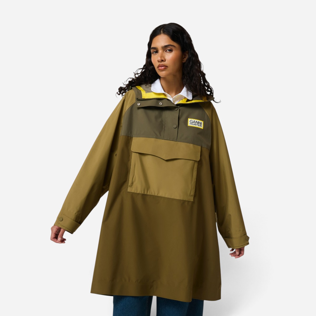 Resim Ganni X Hunter Su Geçirmez Unisex Yeşil Panço