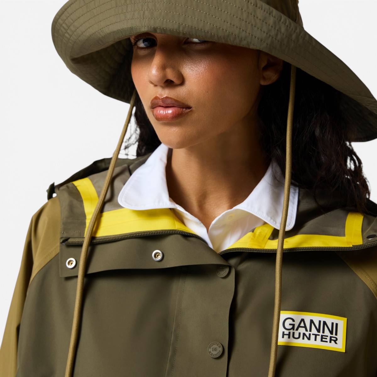 Resim Ganni X Hunter Su Geçirmez Unisex Yeşil Panço