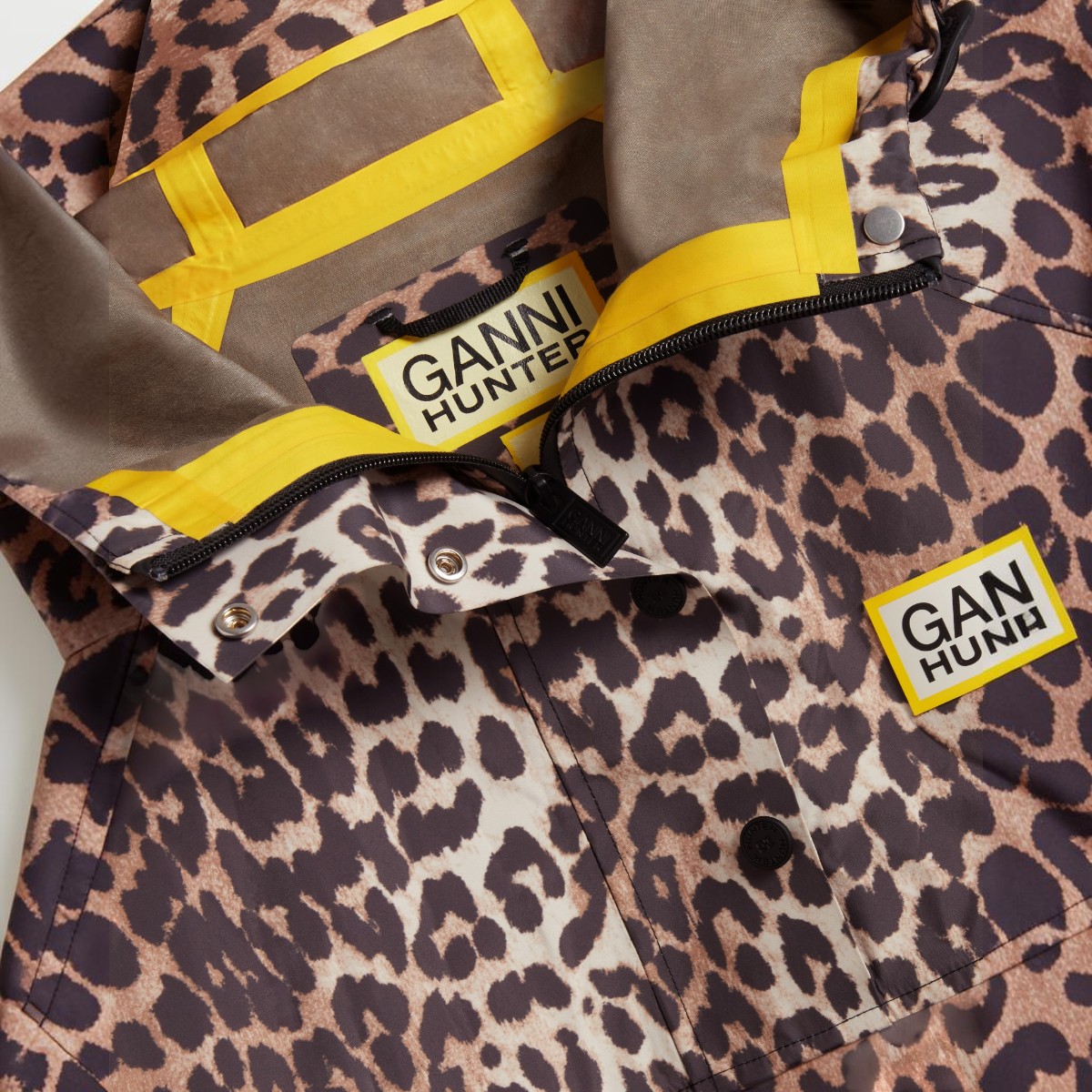Resim Ganni X Hunter Su Geçirmez Unisex Leopar Panço