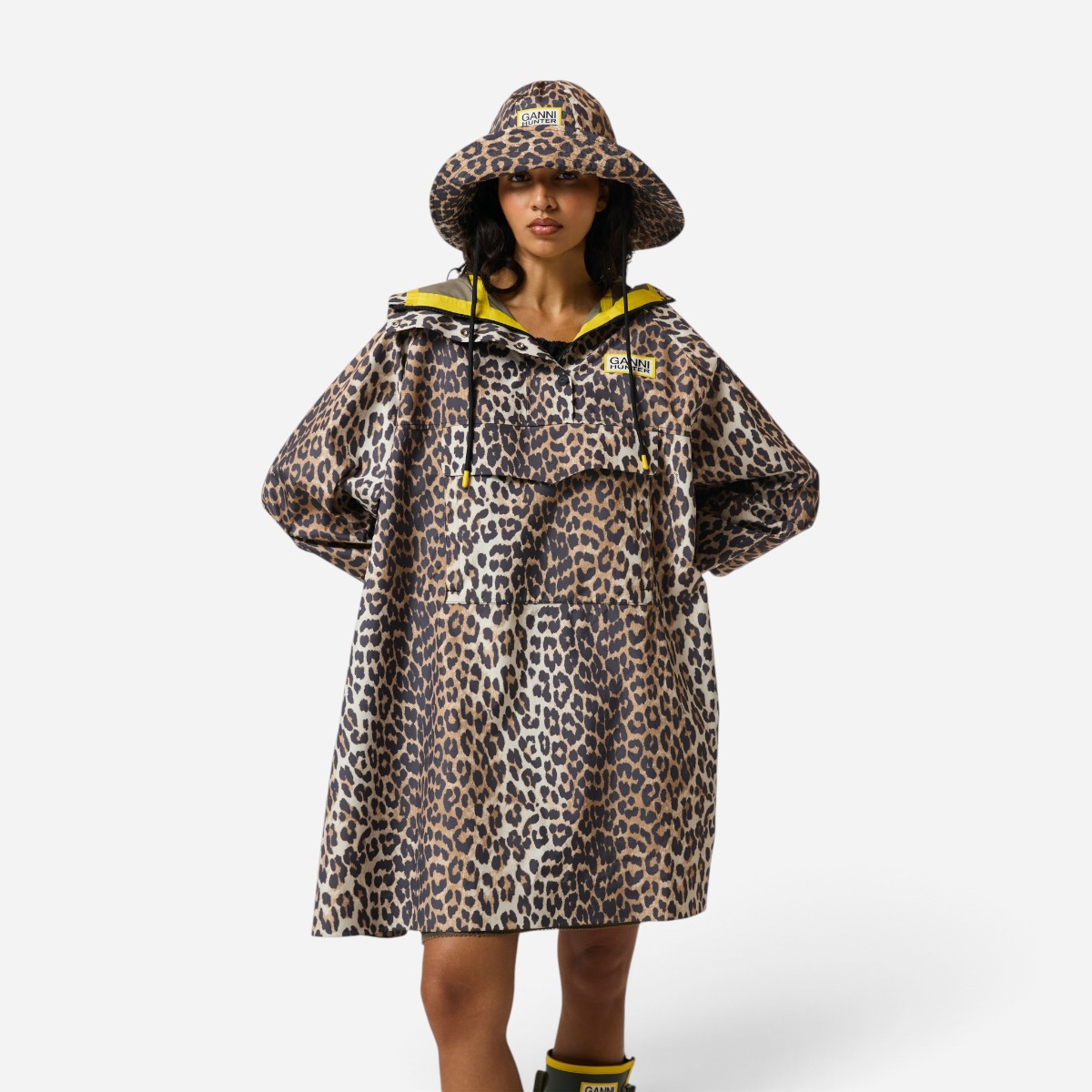 Resim Ganni X Hunter Su Geçirmez Unisex Leopar Panço