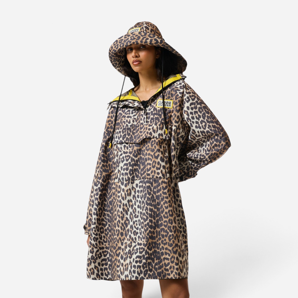 Resim Ganni X Hunter Su Geçirmez Unisex Leopar Panço