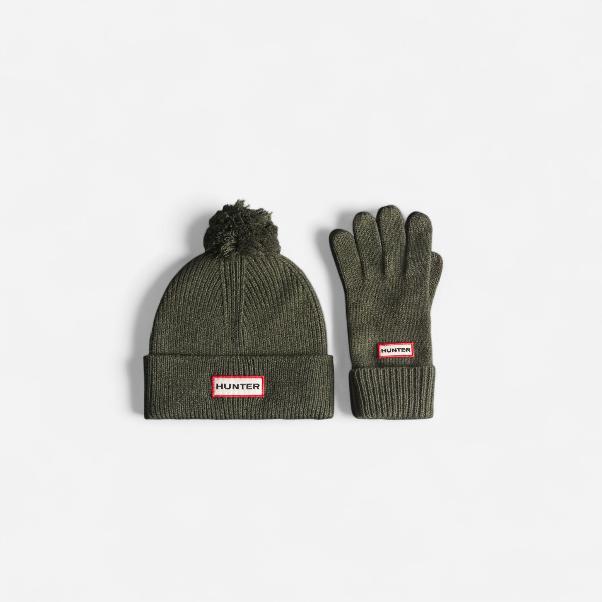 Anagach Unisex Koyu Haki Bere & Eldiven Seti - 1