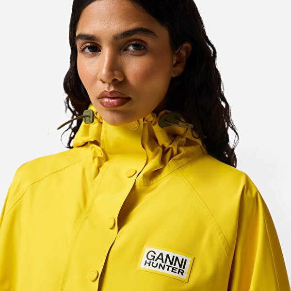 Ganni X Hunter Su Geçirmez Unisex Sarı Panço - 6