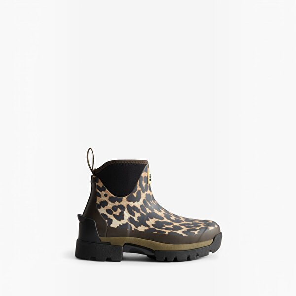 Ganni X Hunter Balmoral Kadın Leopar Kısa Bot HFRW0020262-OU - 0