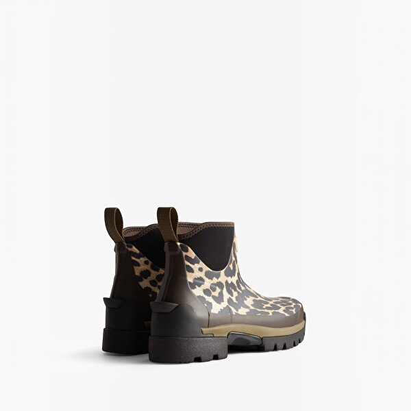 Ganni X Hunter Balmoral Kadın Leopar Kısa Bot HFRW0020262-OU - 2