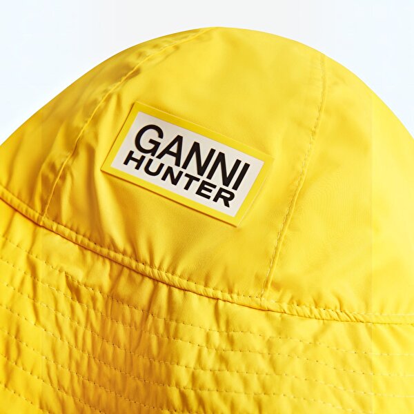 Ganni X Hunter Su Geçirmez Unisex Sarı Şapka - 4
